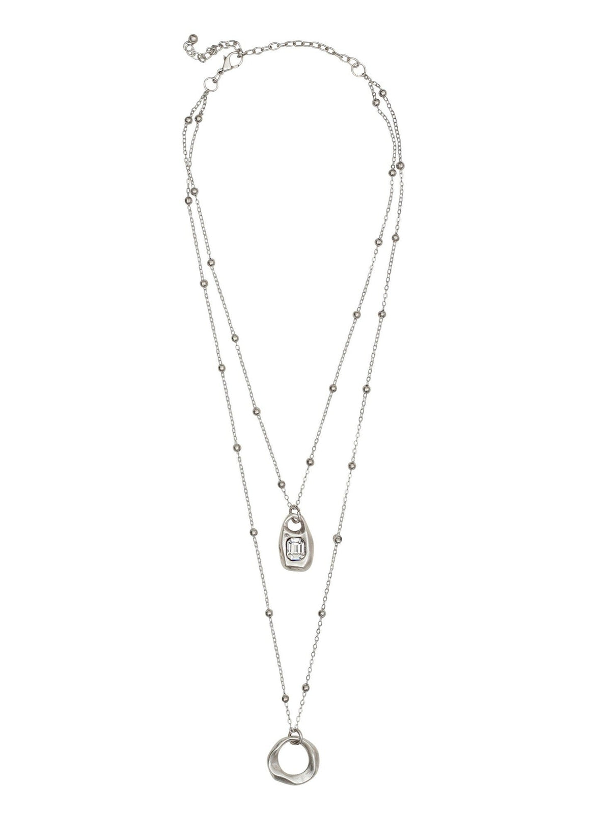 Layered Silver Plated Necklace